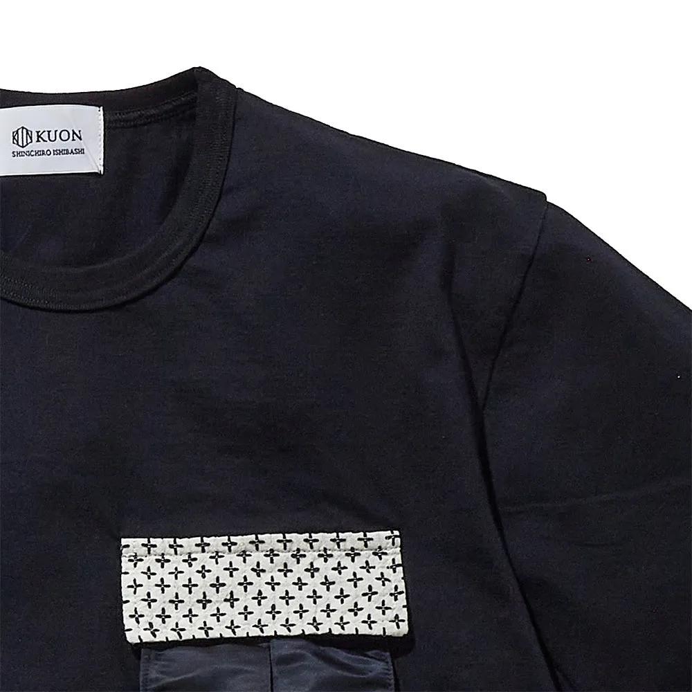 Cross Sashiko Cargo Pocket Tee