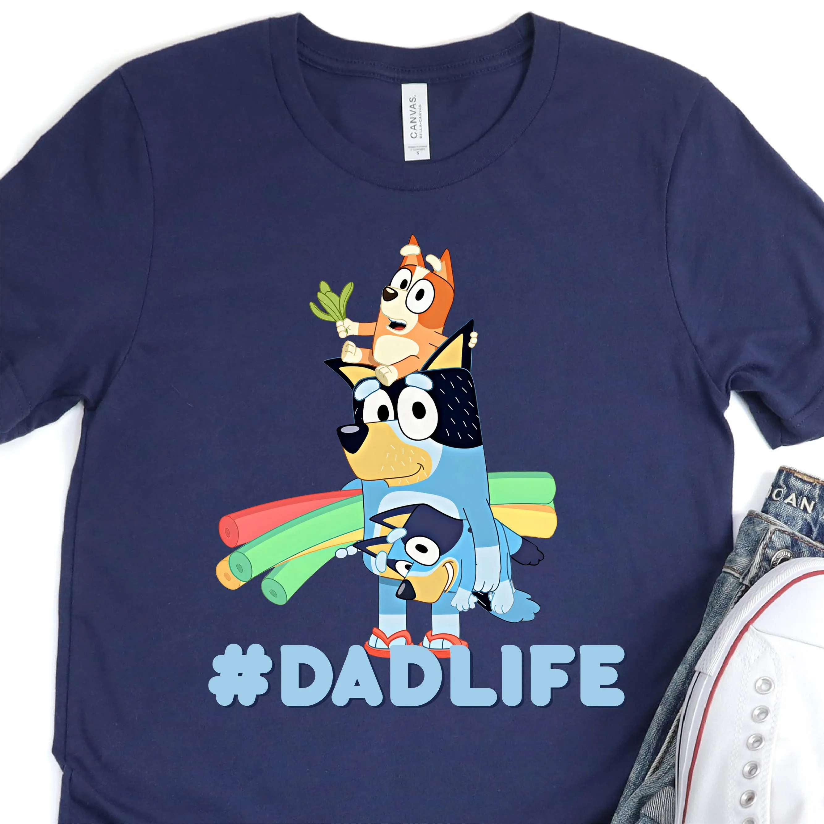 #Dadlife - Blue Dog - Hunting - Father's Day Graphic T-Shirt -  T-shirt T-Shirt For Dad