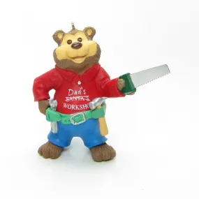 Dad's Workshop Ornament Hallmark Vintage 1993 Bear with Tools