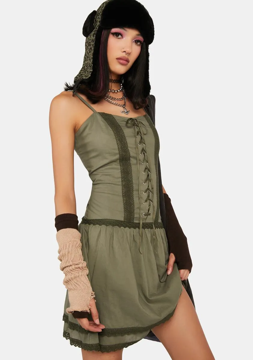 Dana Lace Up Corset Dress