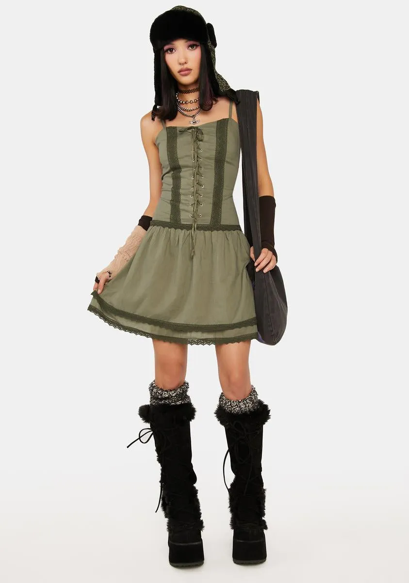 Dana Lace Up Corset Dress