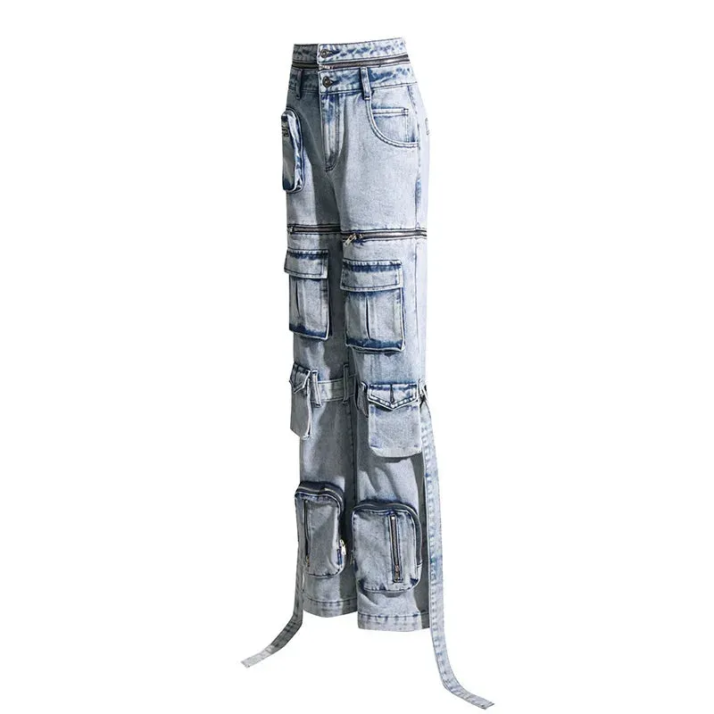 Deconstructed Denim Cargo Pants