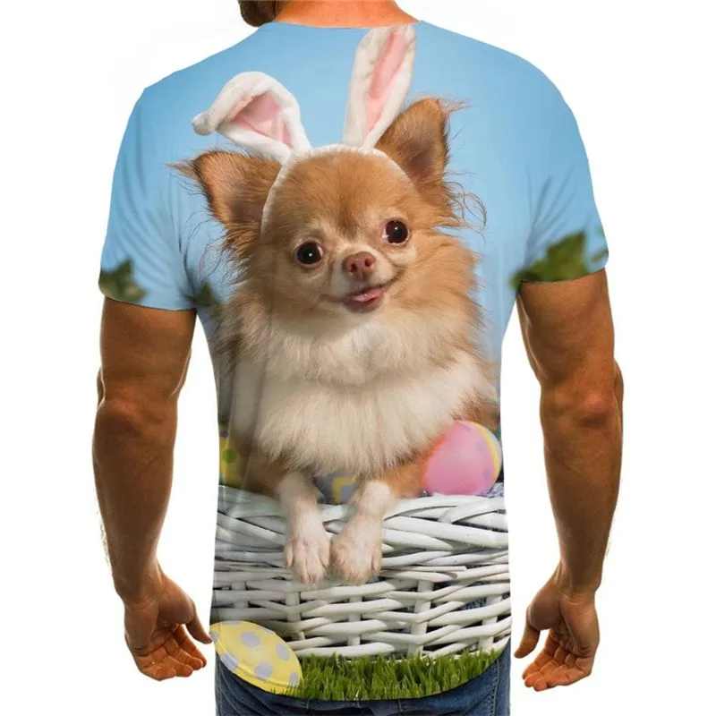 dog shirts Hip hop tshirt 3D Puppy Cute animal big Smart dogs Cool men outfits