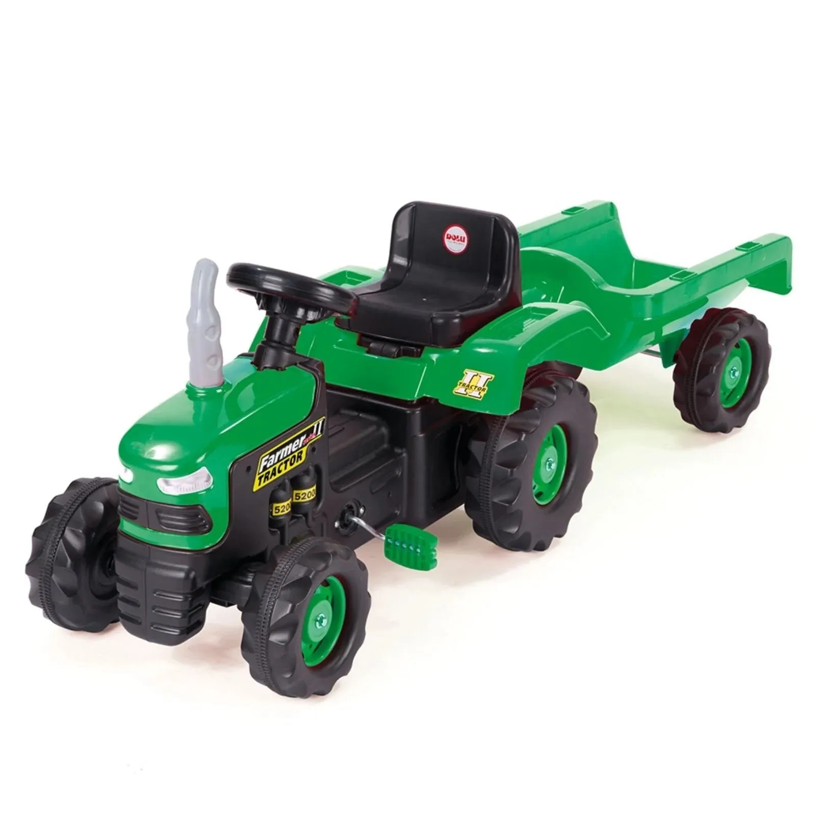 Dolu Ride On Pedal Tractor and Trailer - Green