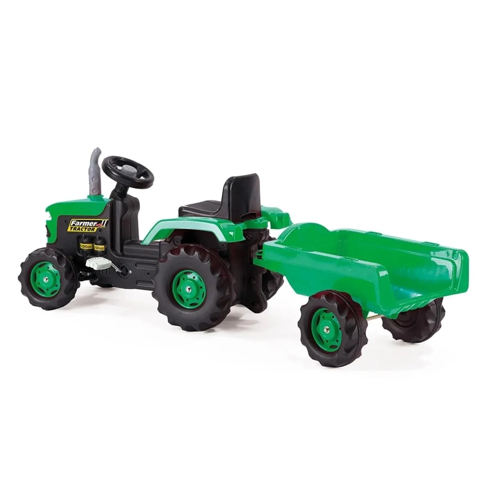 Dolu Ride On Pedal Tractor and Trailer - Green