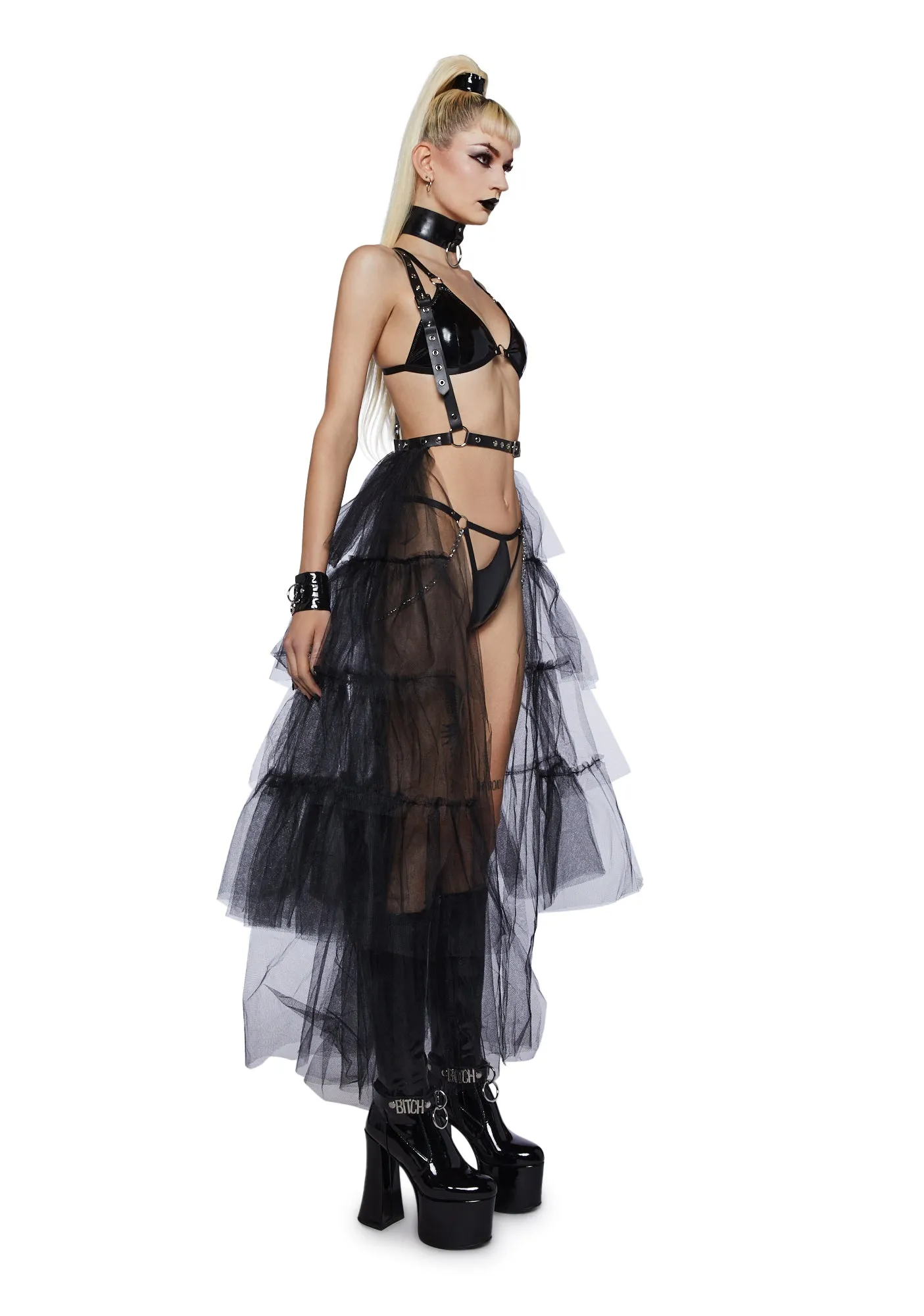 Dominance Diva Tulle Skirt Harness