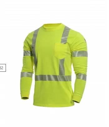 Drifire National Safety Apparel DF2-AX3-793LSP-HY Strongknit FR Long Sleeve Hi-Viz T-Shirt Class 3