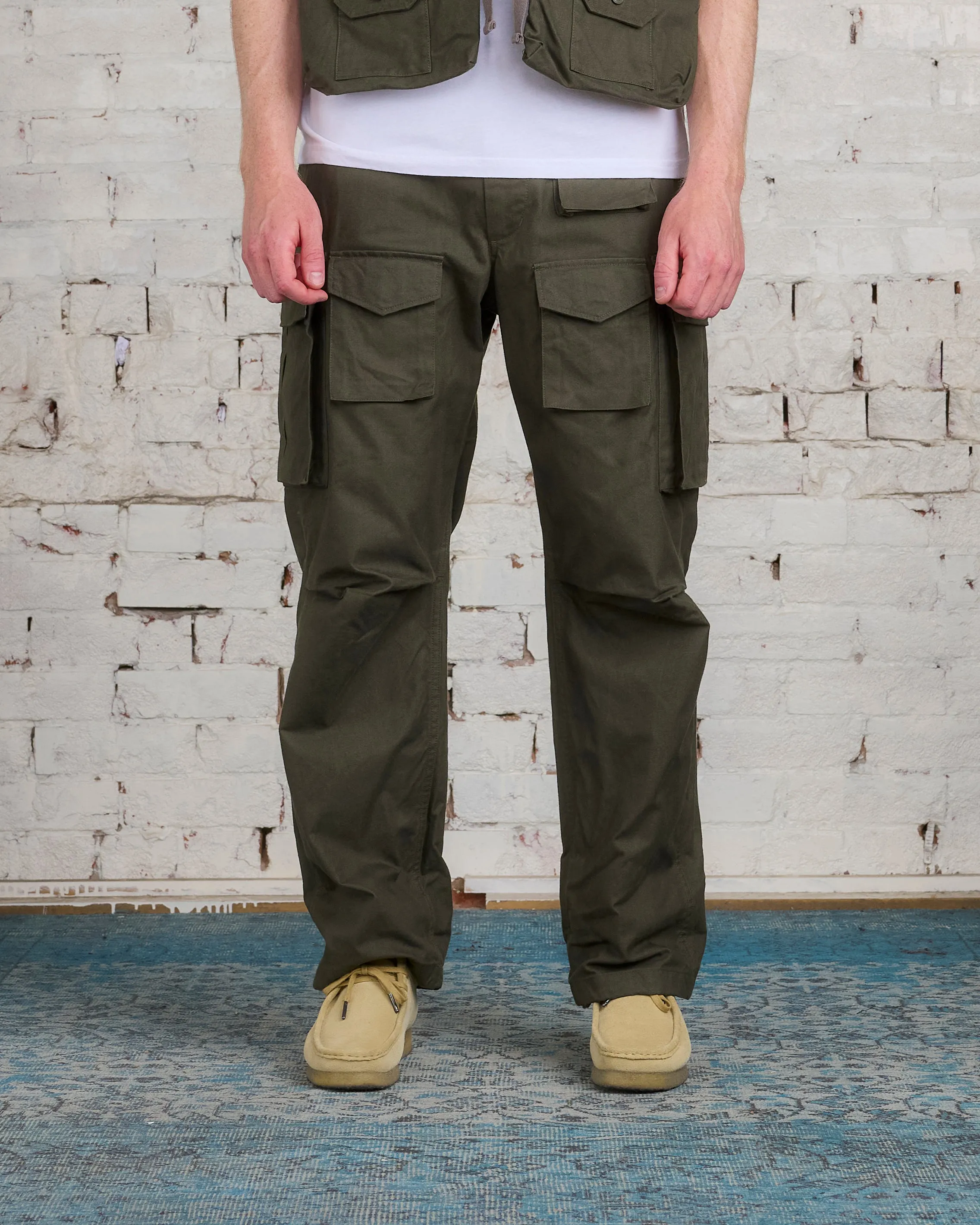 Engineered Garments FA Pant Cotton Brush HB Olive