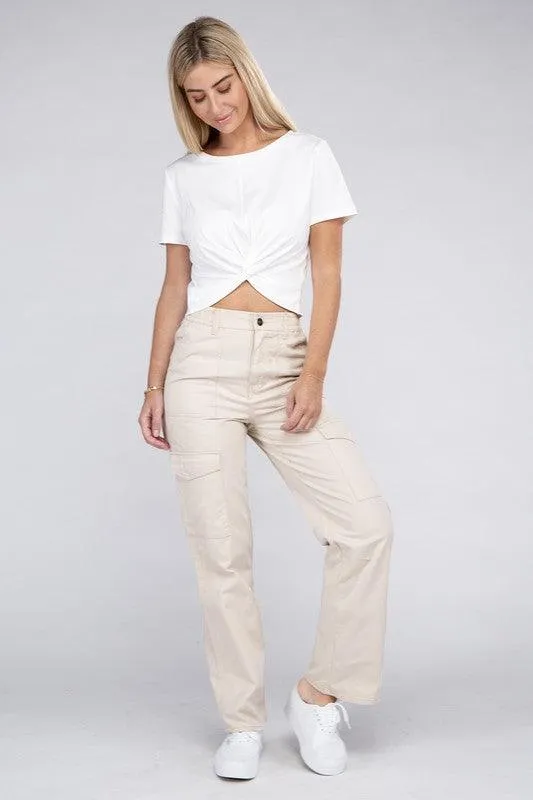 Everyday Wear Elastic-Waist Cargo Pants