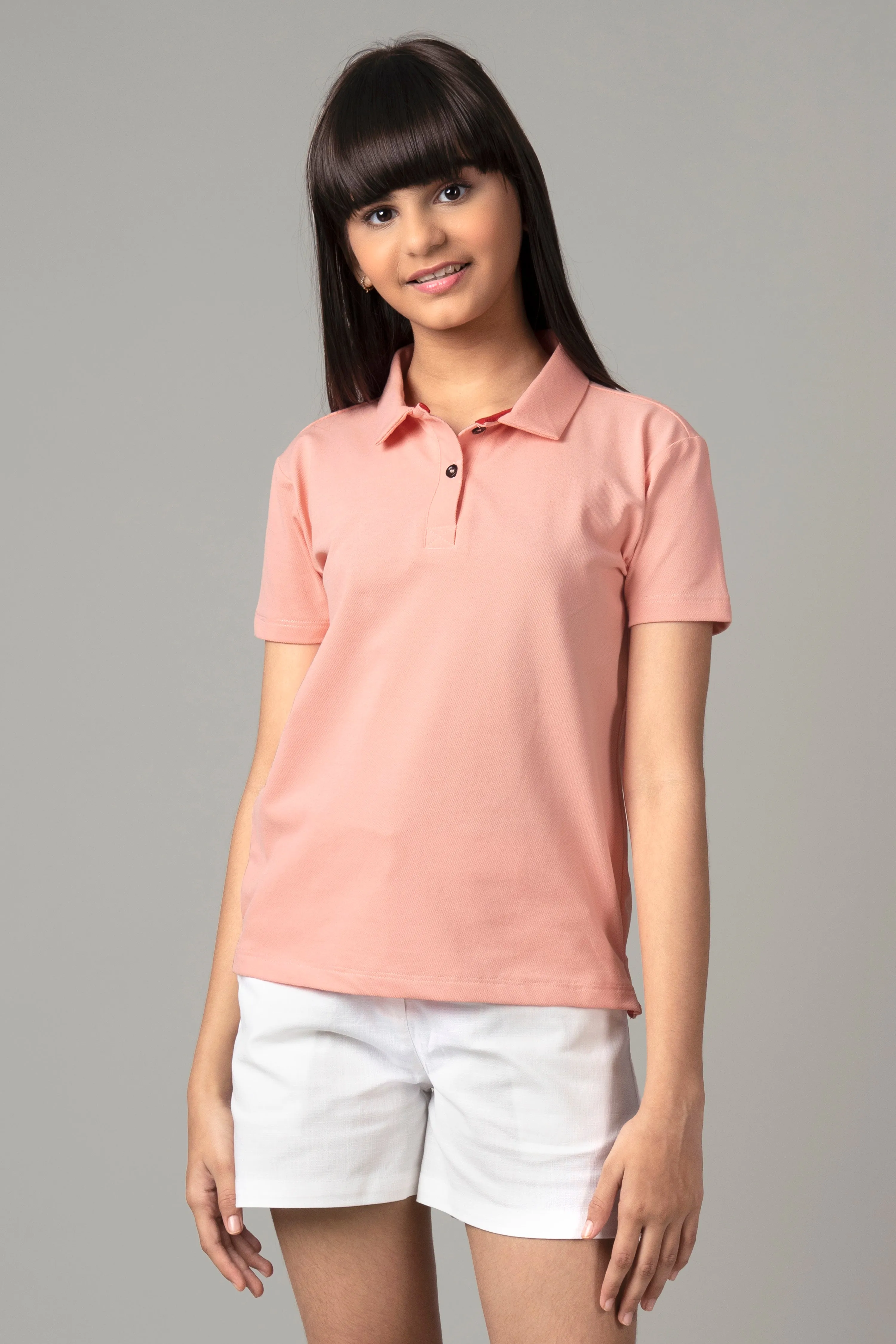 Exclusive Rose Pink Polo T-Shirt For Girls