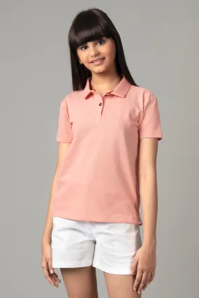 Exclusive Rose Pink Polo T-Shirt For Girls