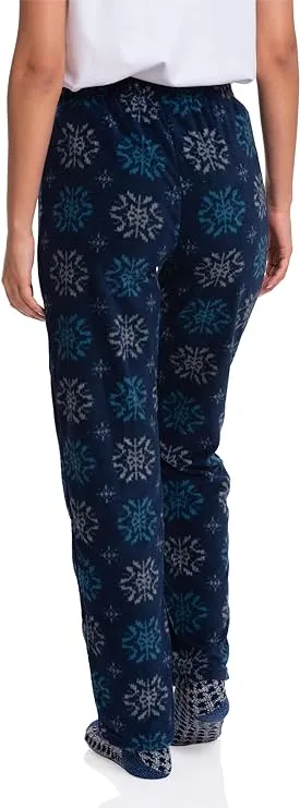 Family Christmas Pajama Pants with Santa Hat - Cozy Holiday Cheer in Plaid - Women Blue