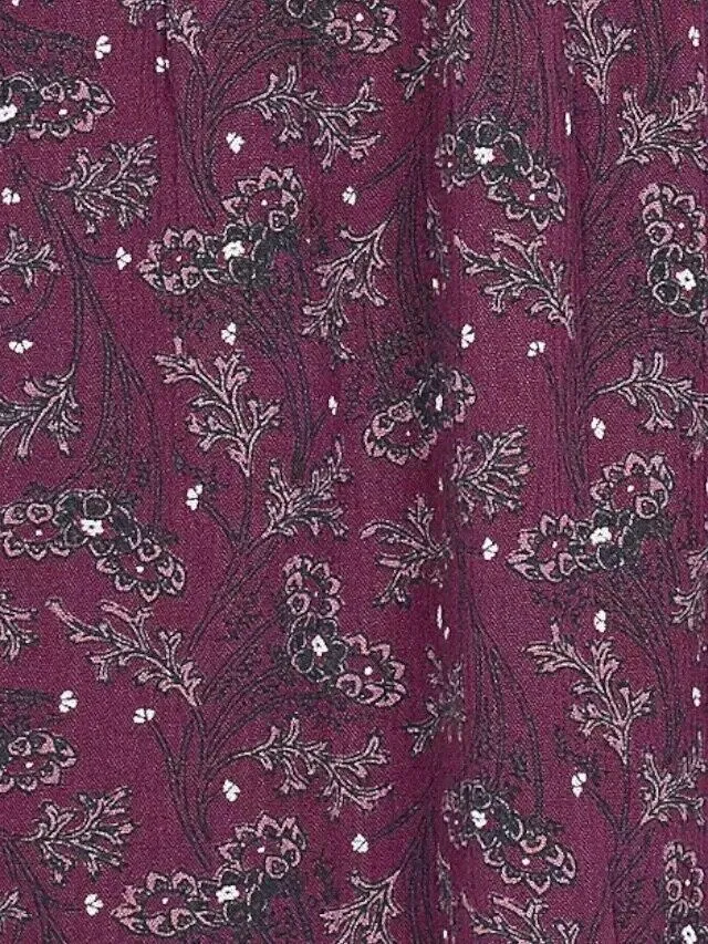 Fat Face Violet Floral Layered Skirt, Dark Plum UK 10 US 6 EU 38