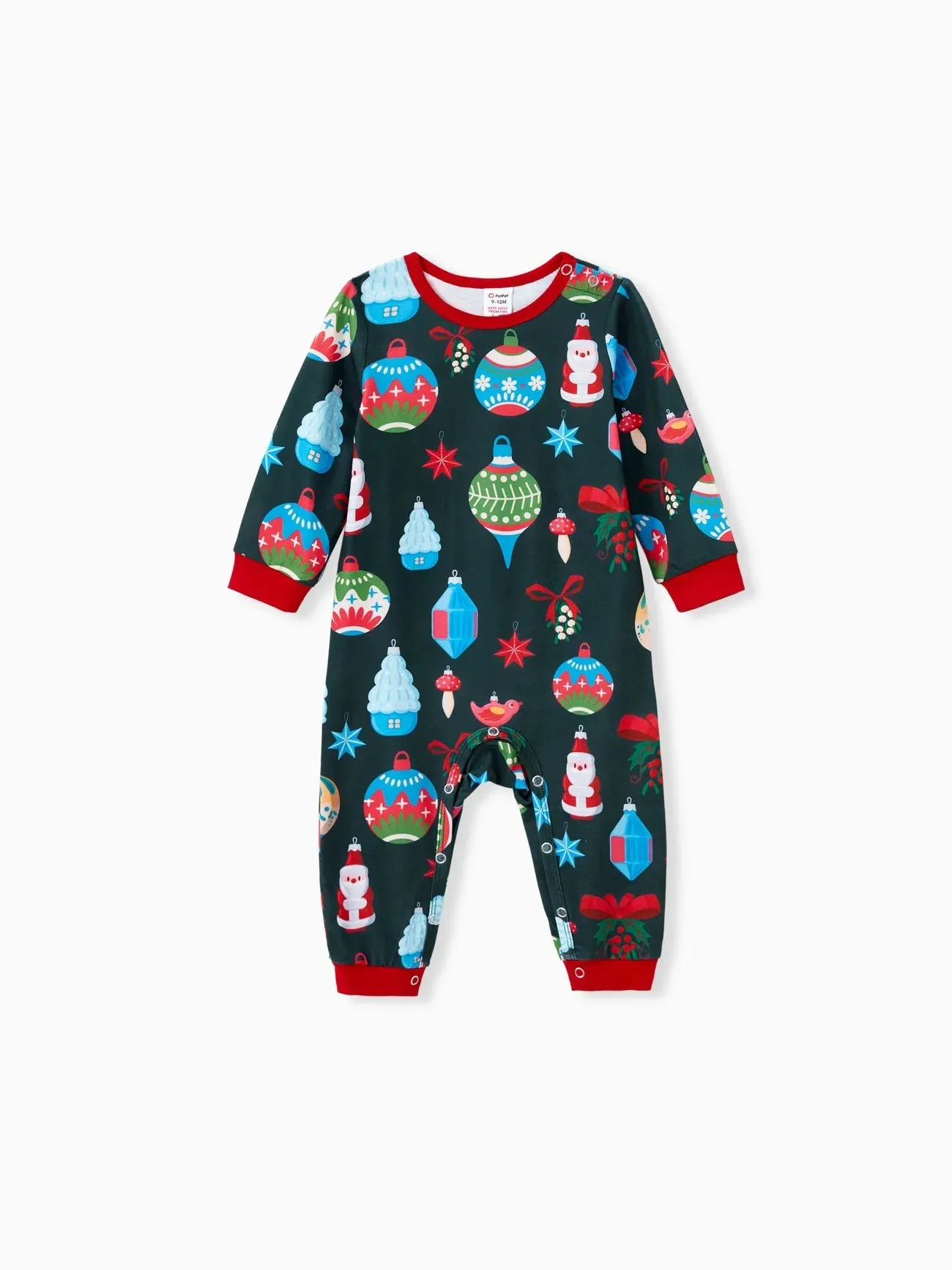 Festive Ornament Print Family Matching Pajama Set