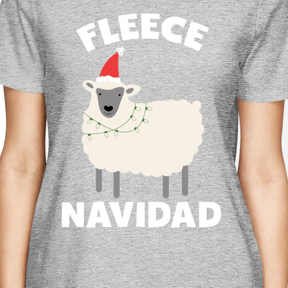 Fleece Navidad Grey Women's Shirt Funny Christmas Gift Graphic Tee