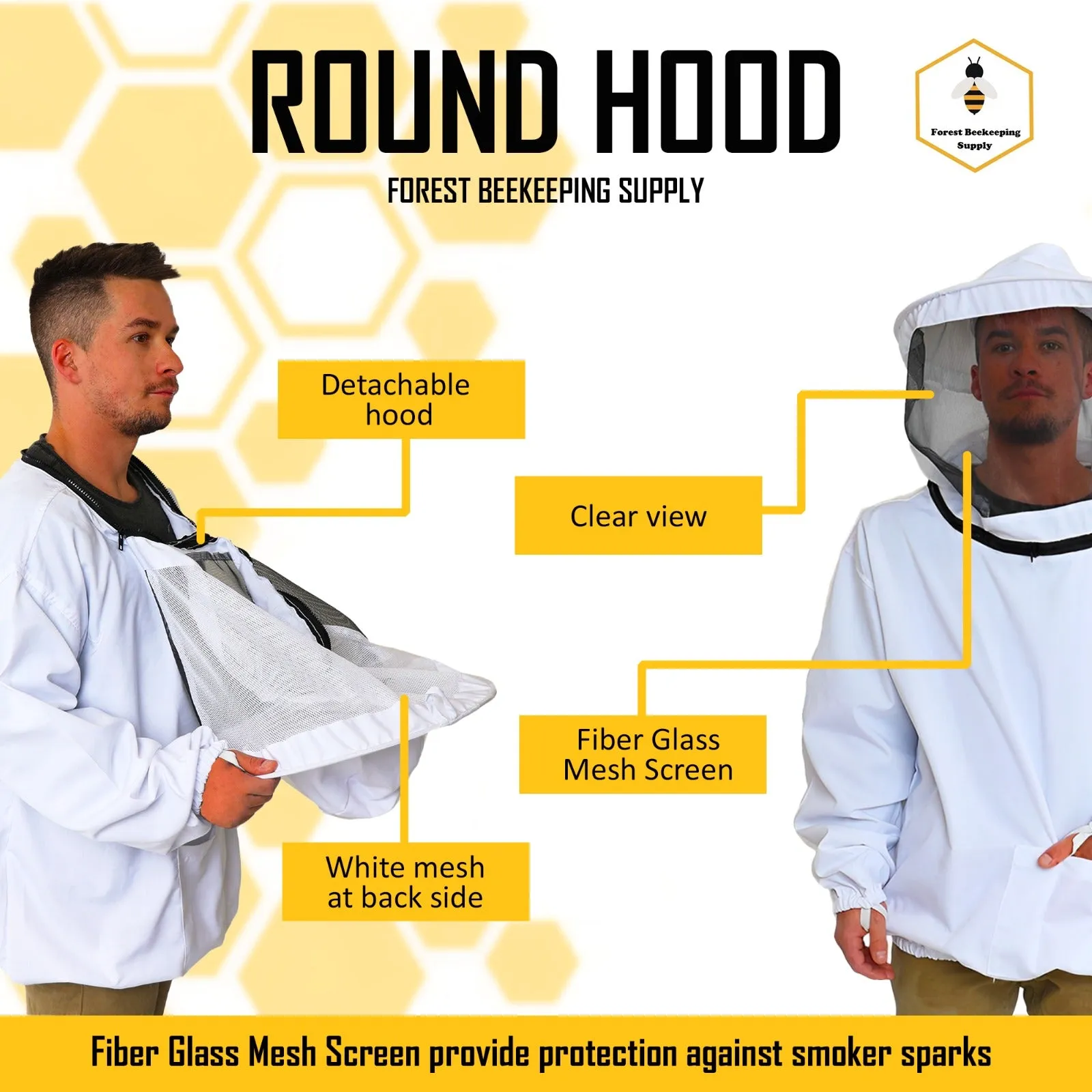 Forest Beekeeping Supply - Pull Over Beekeeping Jacket with Veil