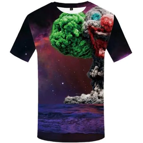 Galaxy Space T-shirt Men War T-shirts Graphic Colorful T-shirts 3d Harajuku T shirts Funny Cloud Shirt Print Short Sleeve