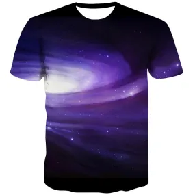 Galaxy T-shirt Men Planet T-shirts Graphic Starry Sky Tshirts Casual Colorful Tshirts Cool Harajuku Tshirt Printed