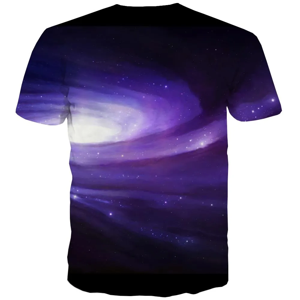 Galaxy T-shirt Men Planet T-shirts Graphic Starry Sky Tshirts Casual Colorful Tshirts Cool Harajuku Tshirt Printed