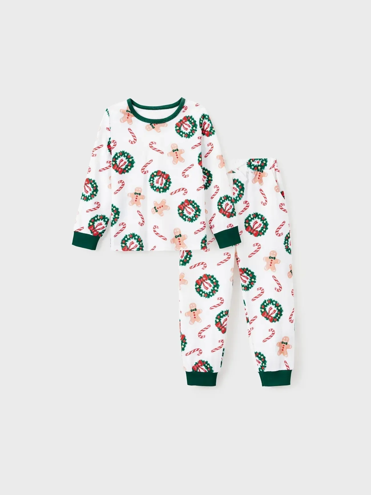 Gingerbread And Wreath Family Matching Pajama Set