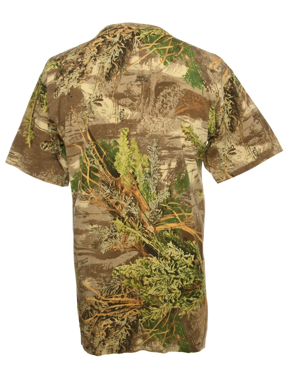 Green Jungle Print T-shirt - M