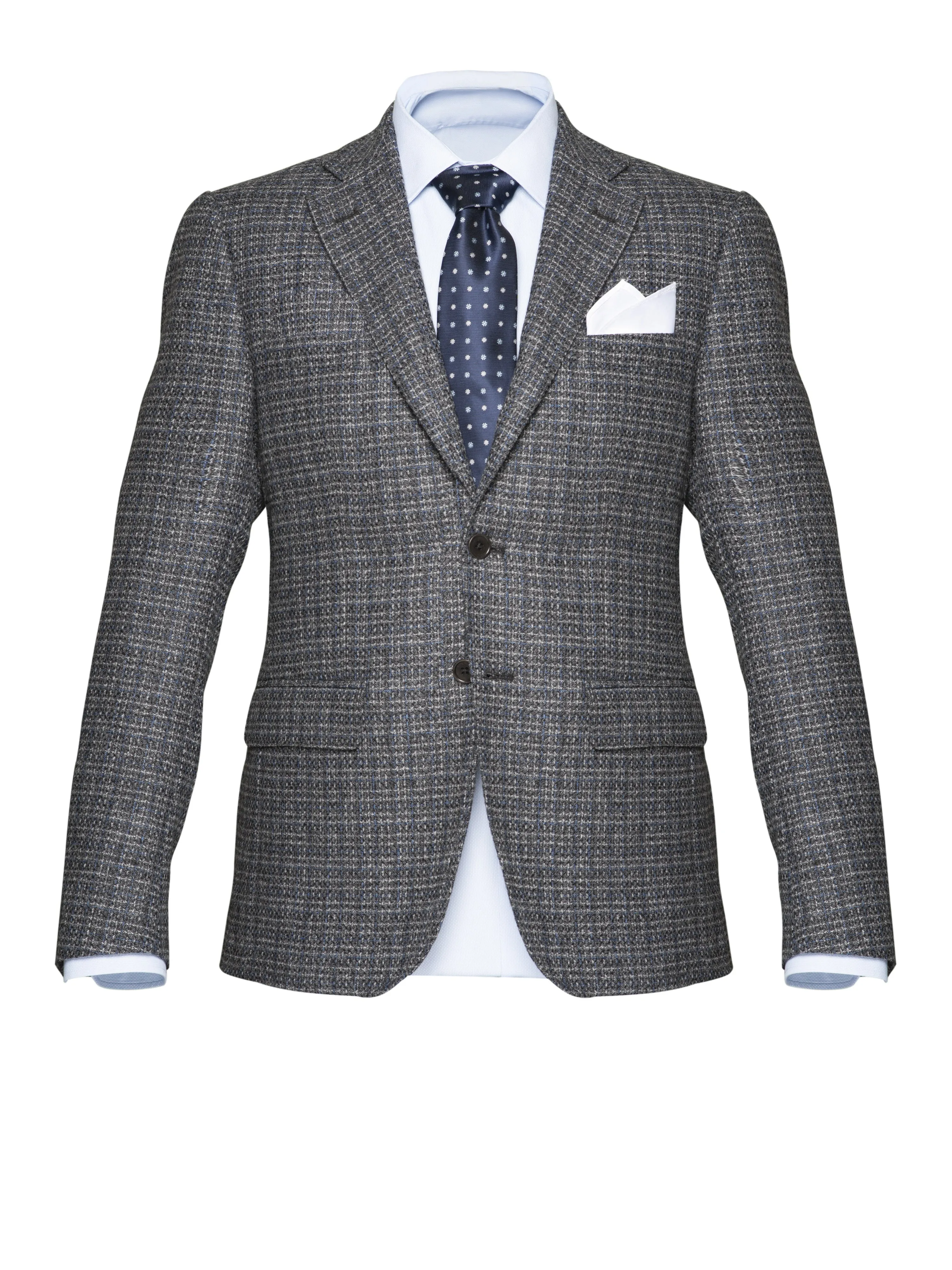 Grey "Stoffa" Wool/Cotton/Cashemere Blazer by Bottoli