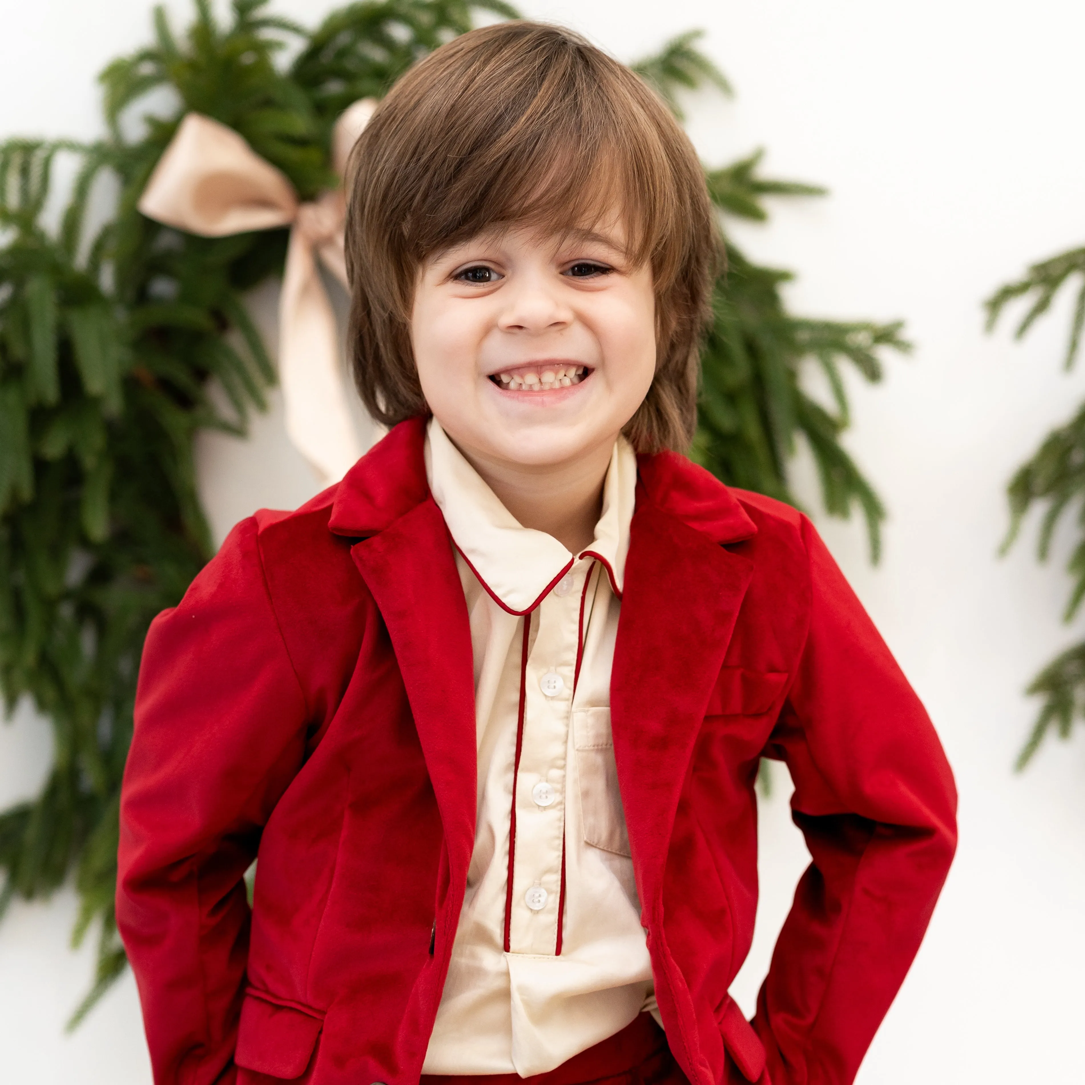 Hayden Boy Blazer - Red Velvet