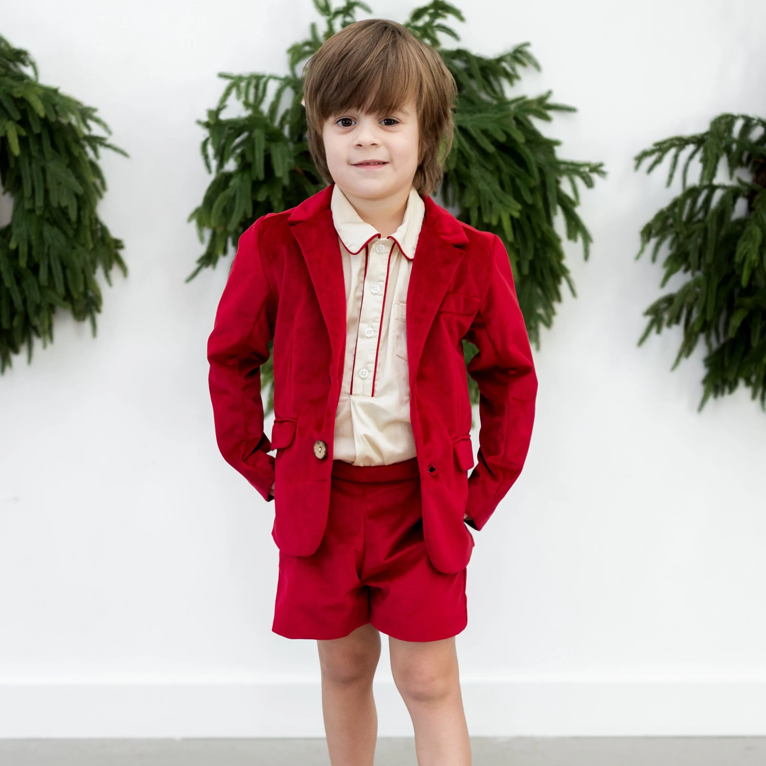 Hayden Boy Blazer - Red Velvet