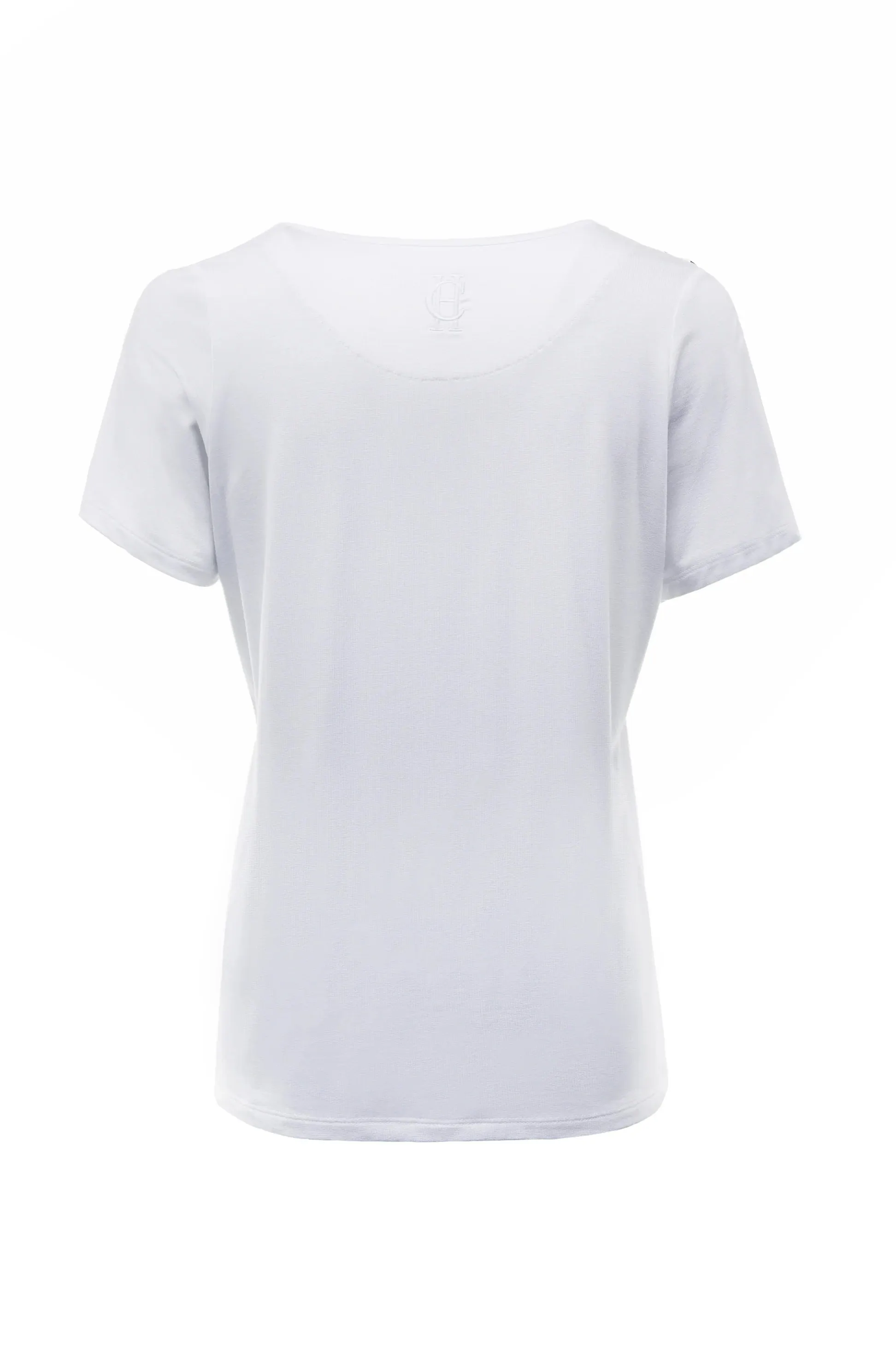 Holland Cooper Relax Fit V Neck Tee in White