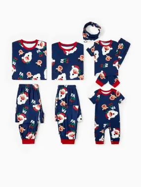 Jolly Santa And Reindeer Family Matching Pajama Set