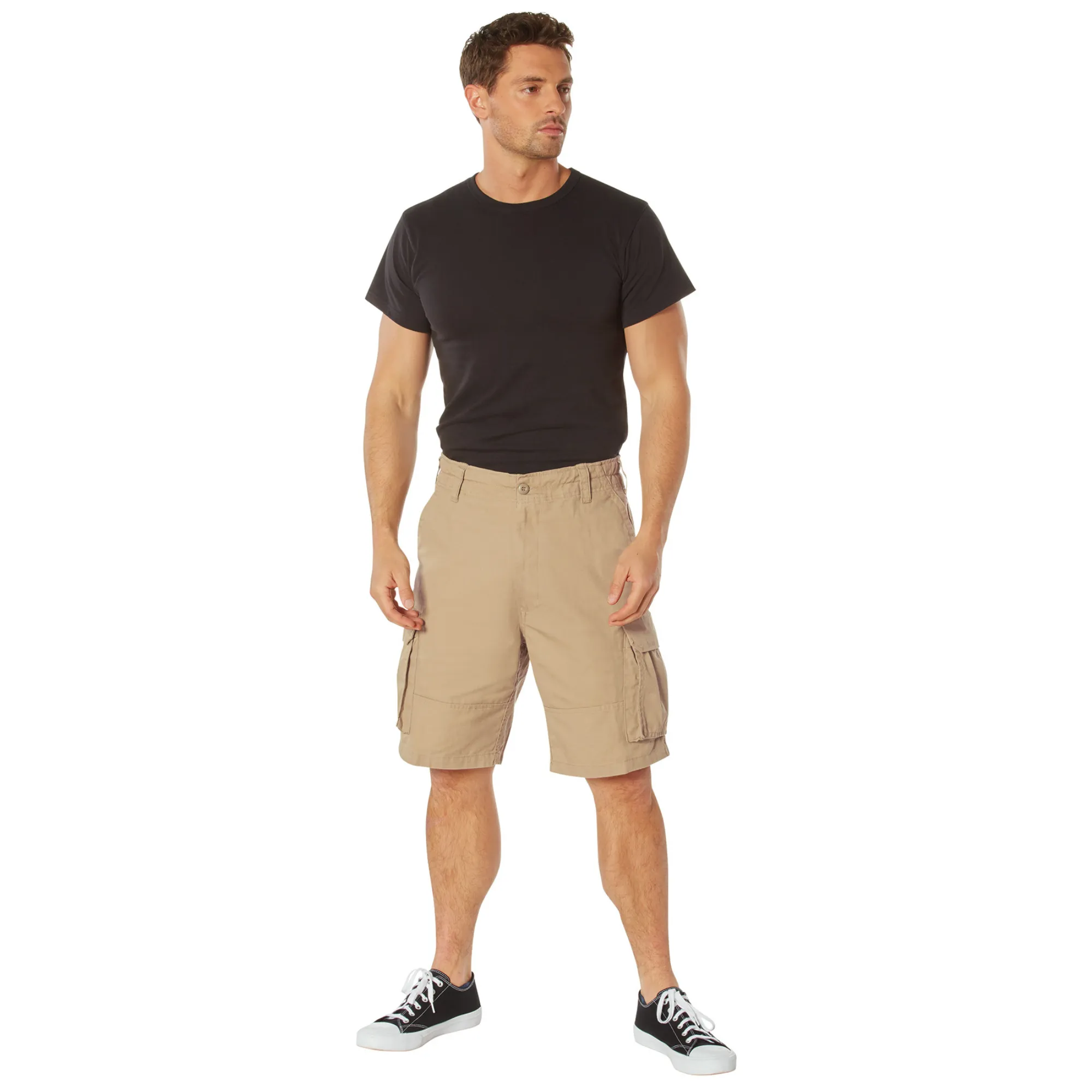 Khaki - Military Vintage Paratrooper Cargo Shorts