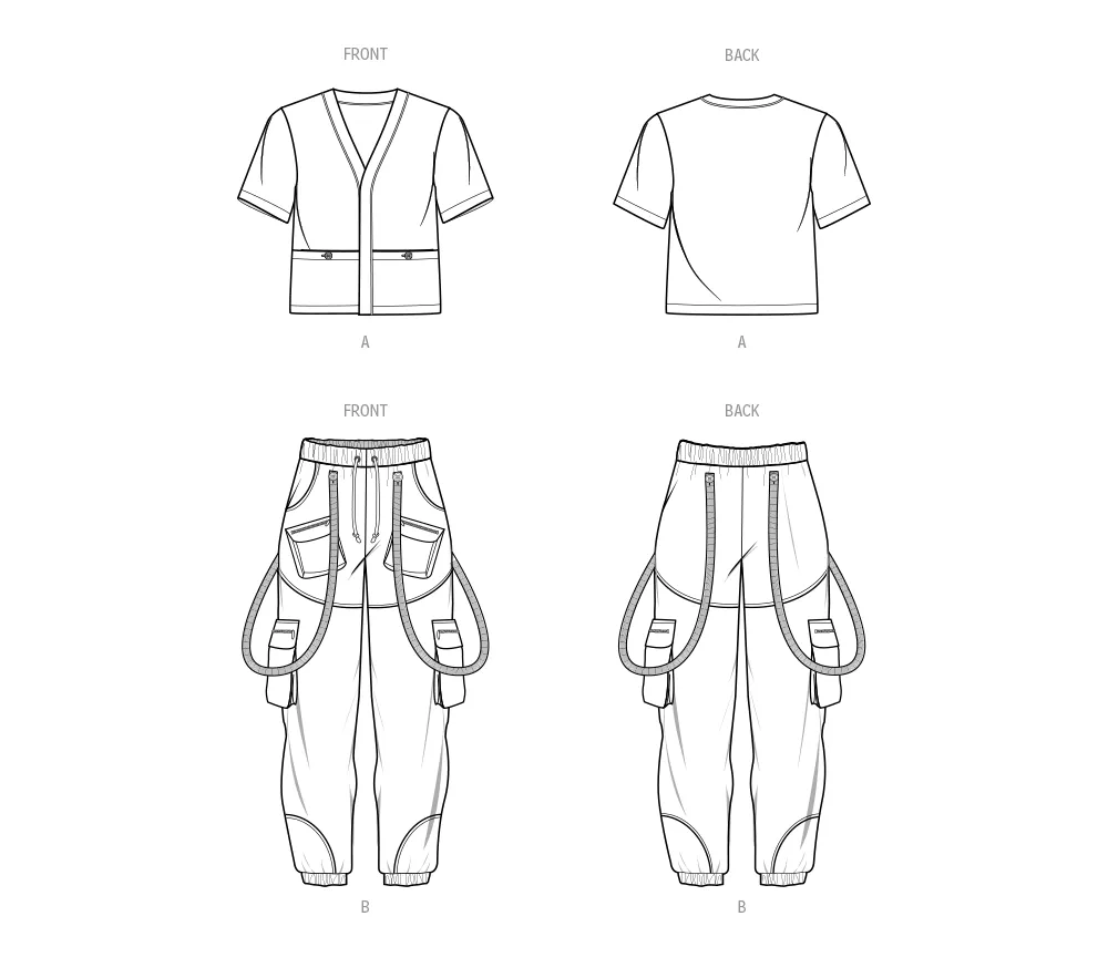 KnowMe Pattern Me2047 Men's Shirt and Jogger Pants