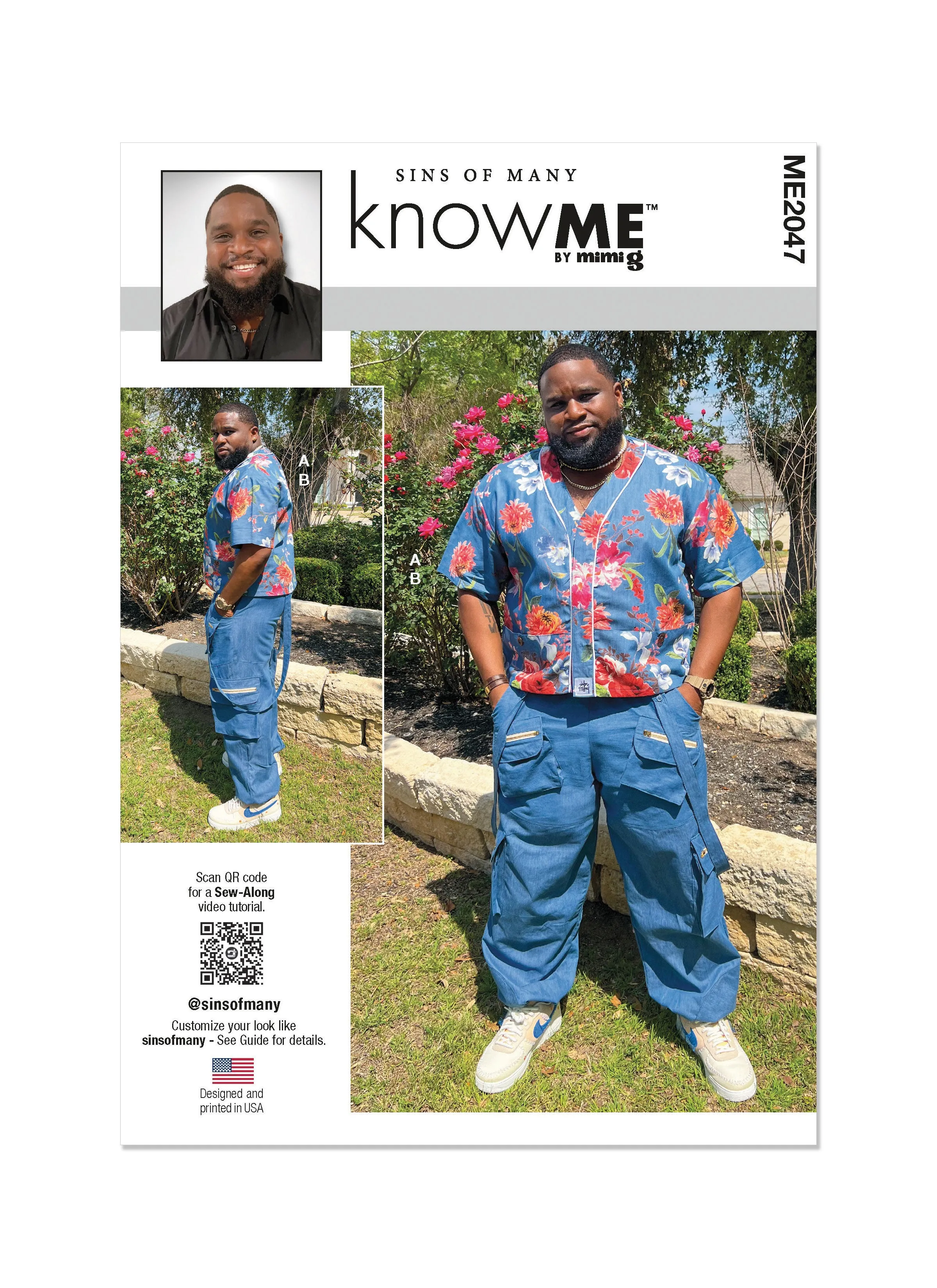 KnowMe Pattern Me2047 Men's Shirt and Jogger Pants