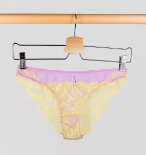 Lemon lace & violet mesh low rise knicker