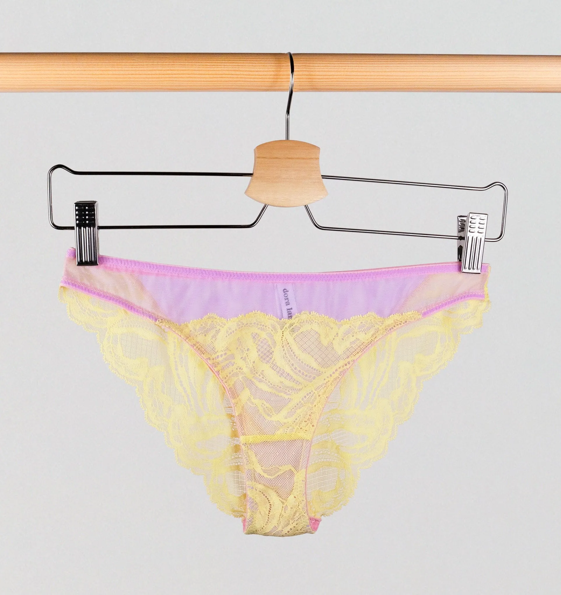 Lemon lace & violet mesh low rise knicker