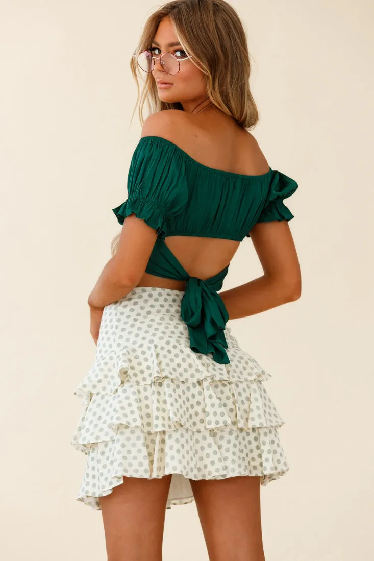 Let Them Eat Cake Triple Ruffle Skirt Green