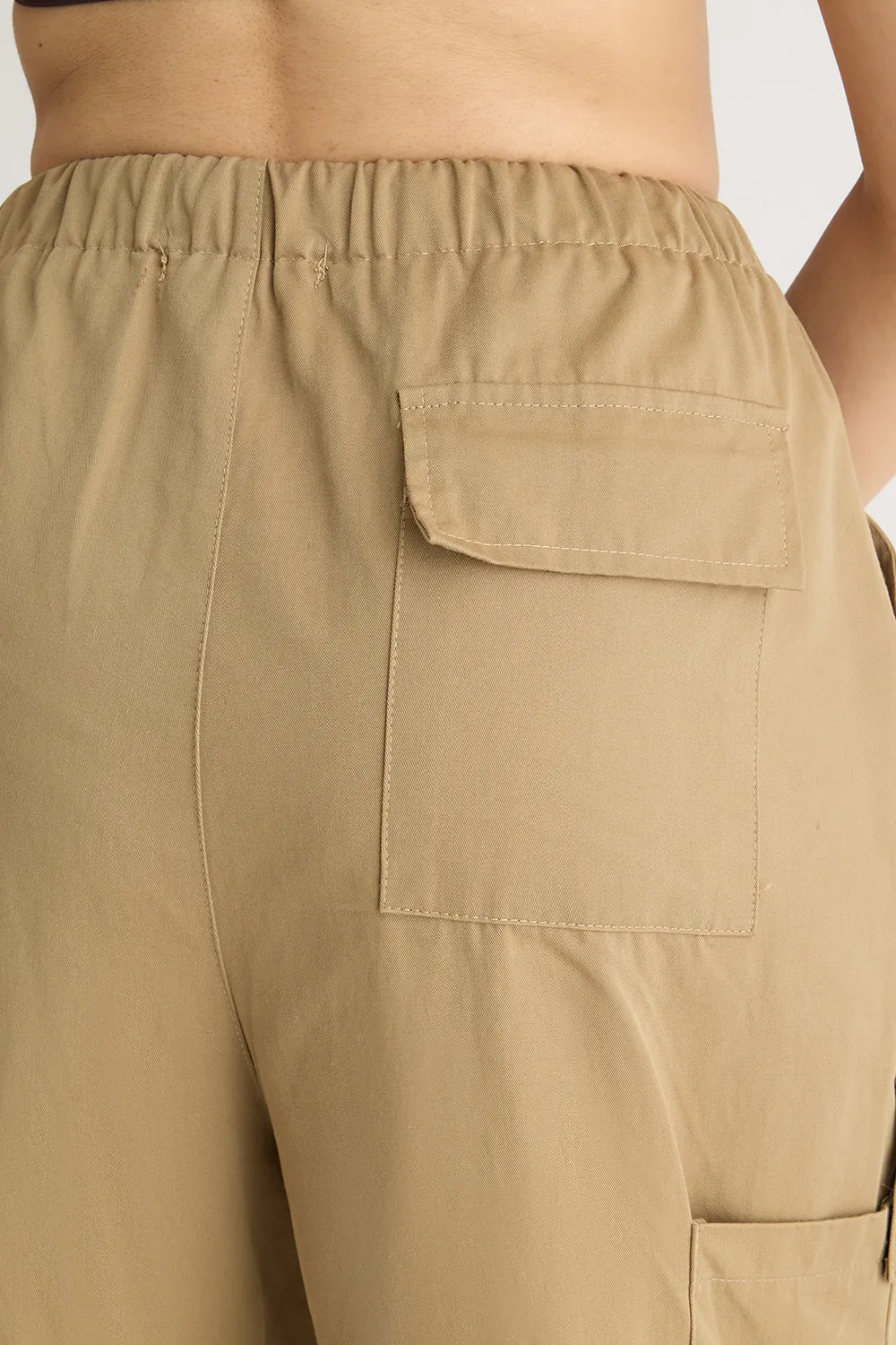 Light Brown Elasticated Cargo Pants