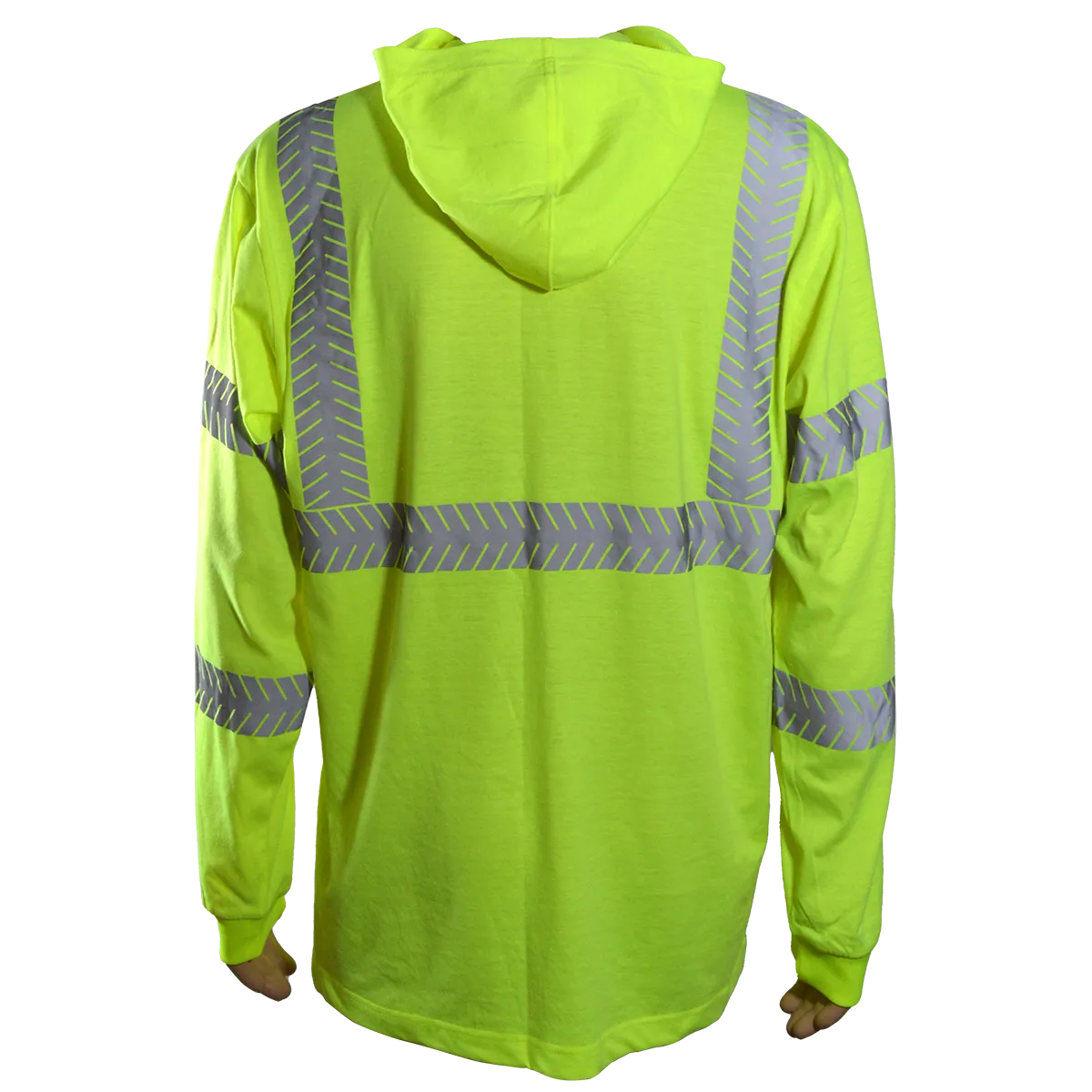 LJHTSL3 ANSI Class 3 Safety Green Reflective Hooded Long Sleeve T-Shirt