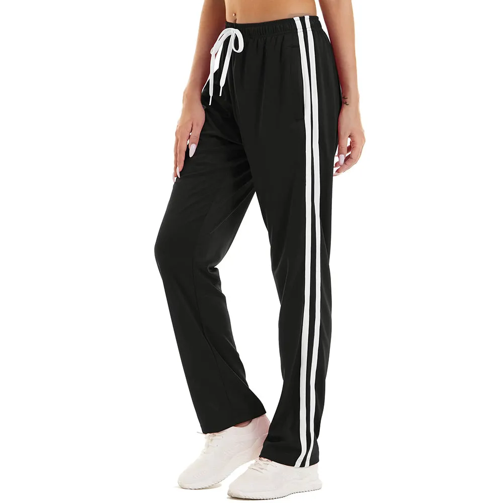 Loose Fit Lightweight Stripes Sweatpants Women's Quick-Dry Trousers Casual Jogger