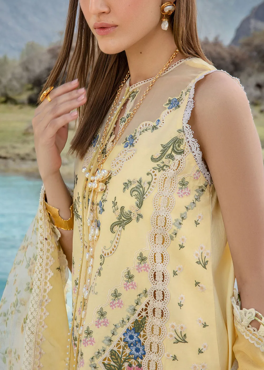 Luxury Lawn '24 by Crimson | A French Brunch - Sunflower Yellow