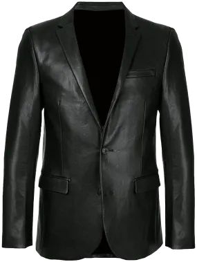 Mens Blazer Coat Real Black Lambskin Leather Jacket | Mens Leather Blazer Jacket