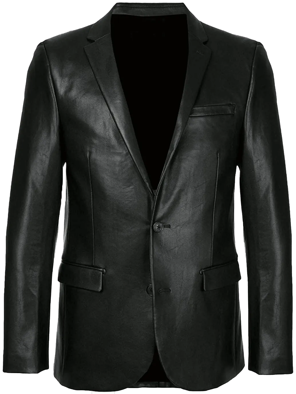 Mens Blazer Coat Real Black Lambskin Leather Jacket | Mens Leather Blazer Jacket