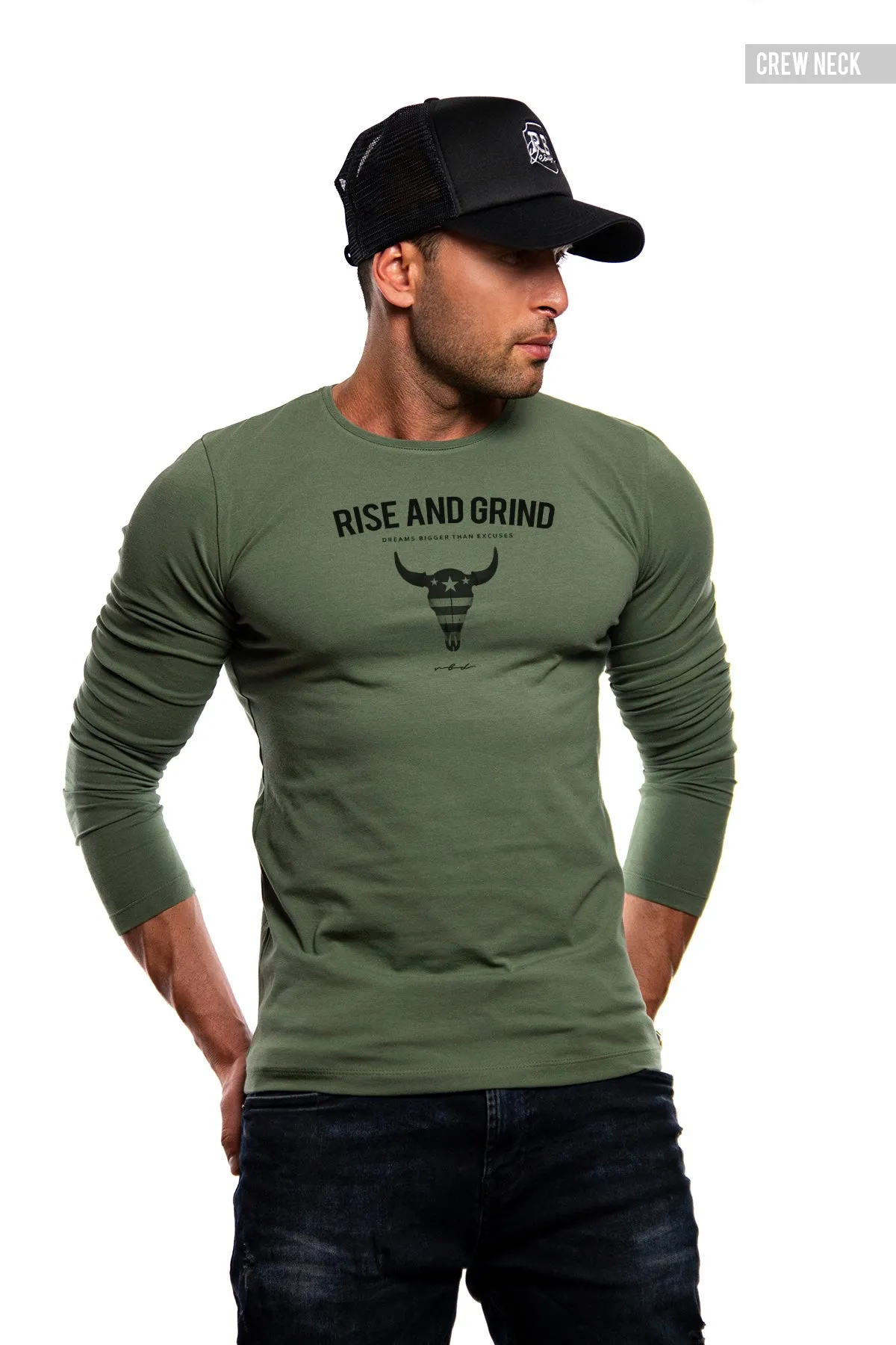 Mens Long Sleeve T-shirt "Rise and Grind" MD932