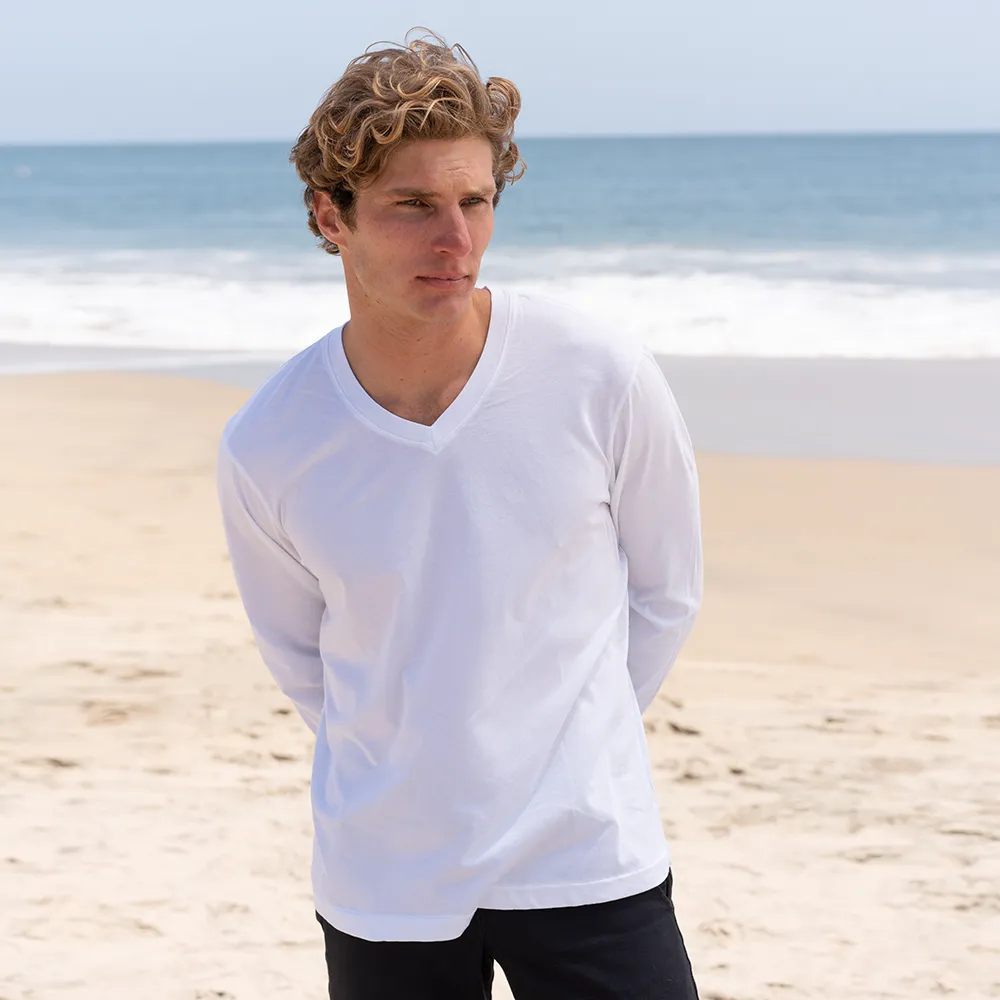 Mens Long Sleeve V-neck