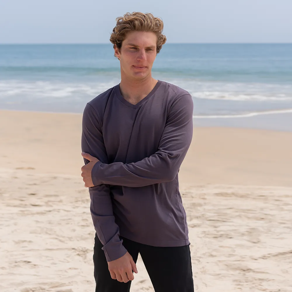 Mens Long Sleeve V-neck