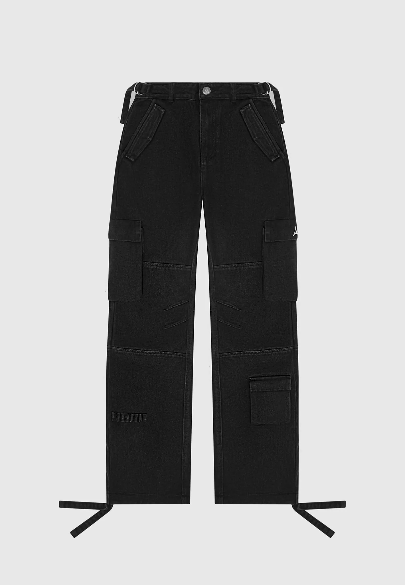 Mid Rise Cargo Pants - Black