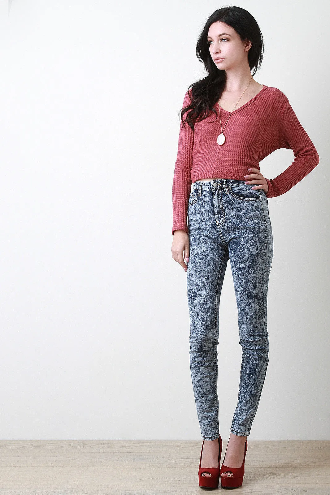 Mineral Wash High Waisted Skinny Jeans