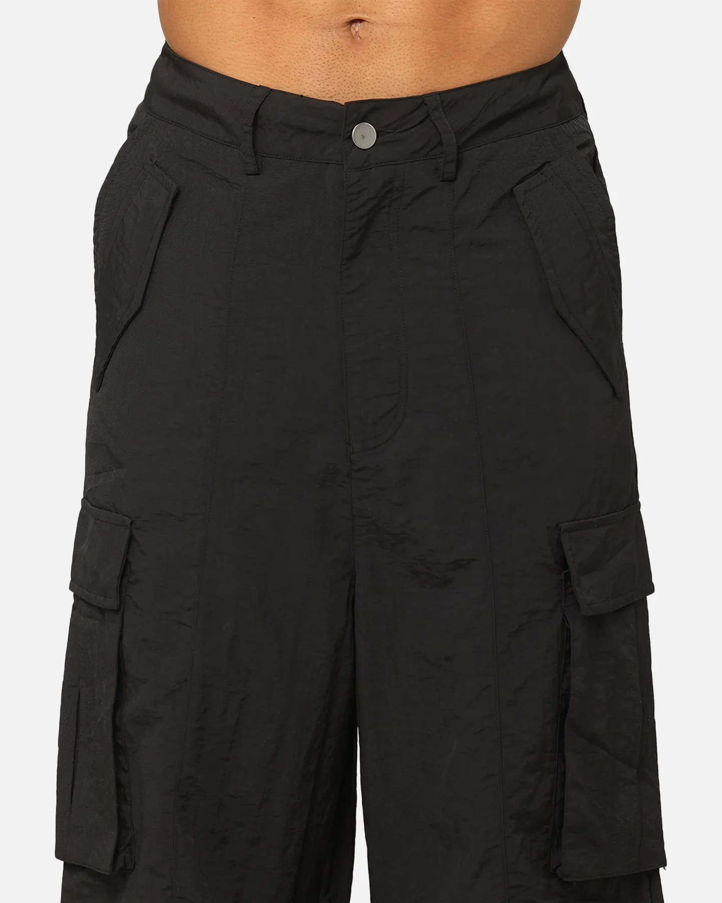 MNML Nylon Rave Cargo Pants Black