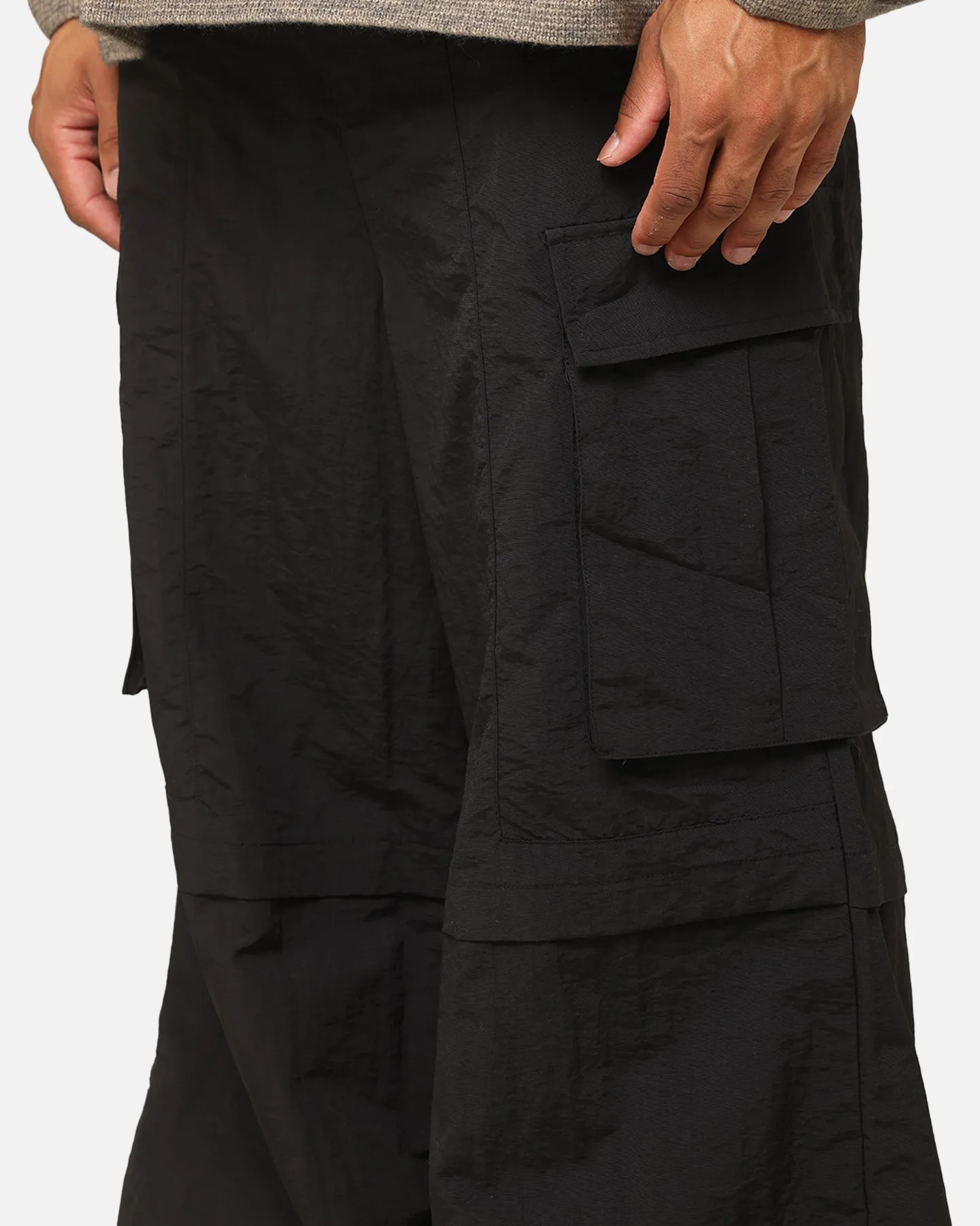 MNML Nylon Rave Cargo Pants Black