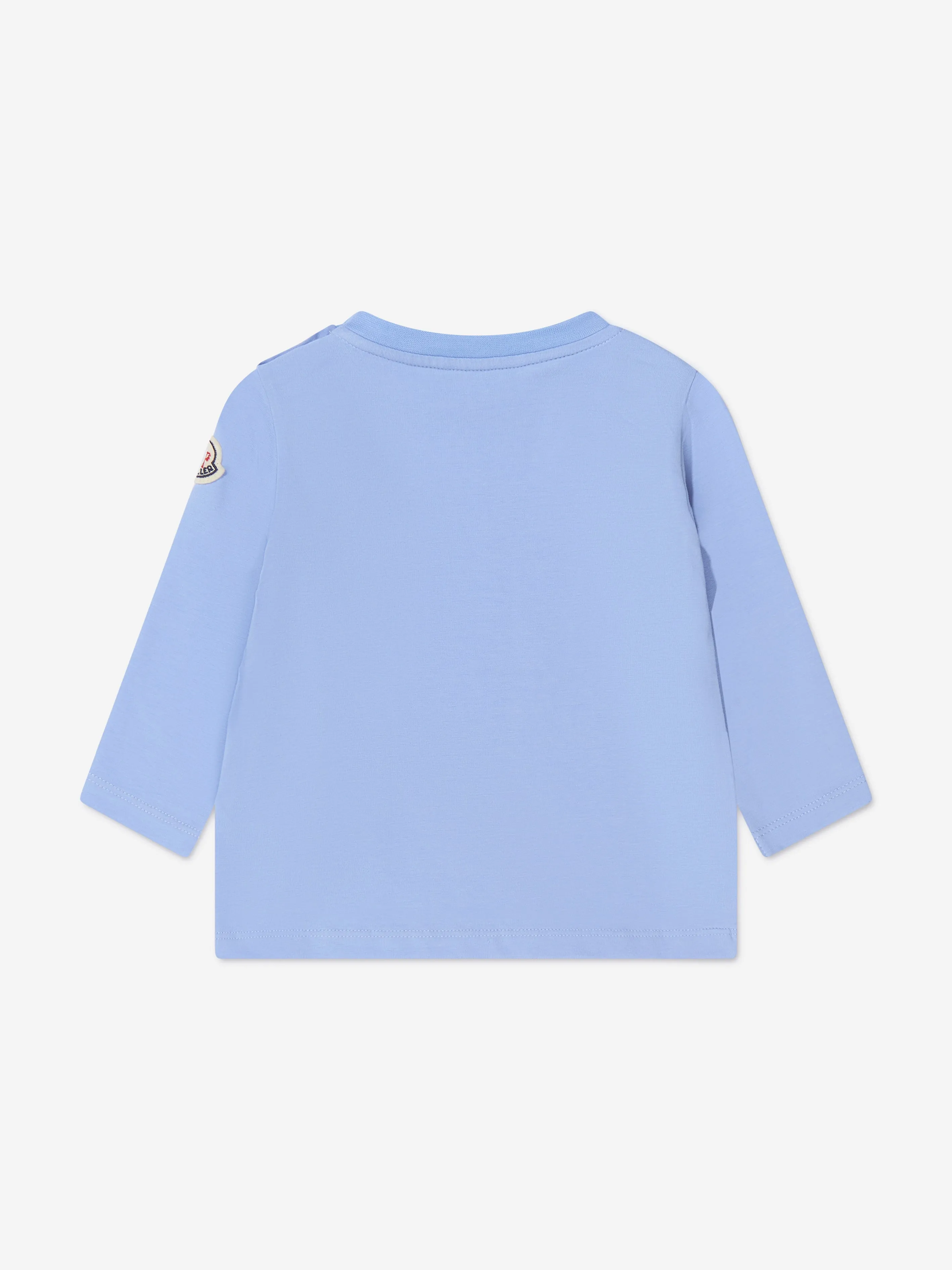 Moncler Enfant Baby Long Sleeve Logo T-Shirt in Blue